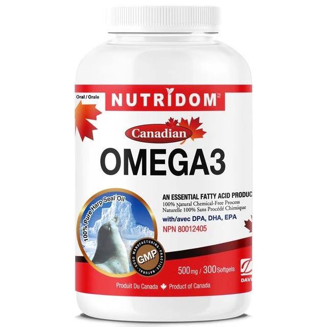Nutridom 加拿大竖琴海豹油500 毫克300 粒